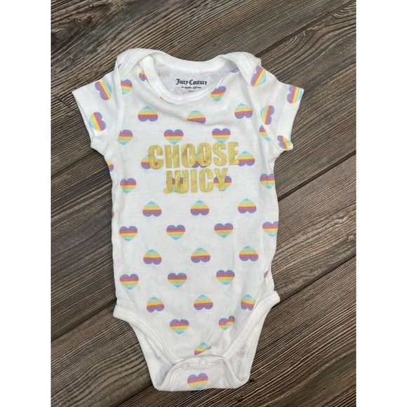 Juicy Couture Infant Girl One Piece Bodysuit (Bundle of 2) 3/6 month Gray White - Picture 3 of 10